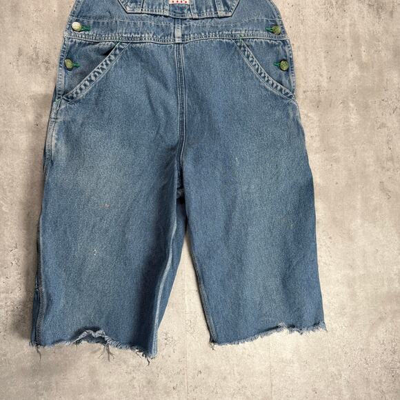 Vintage Lady Liberty denim bib overalls cut off shorts size 8 - Picture 11 of 14